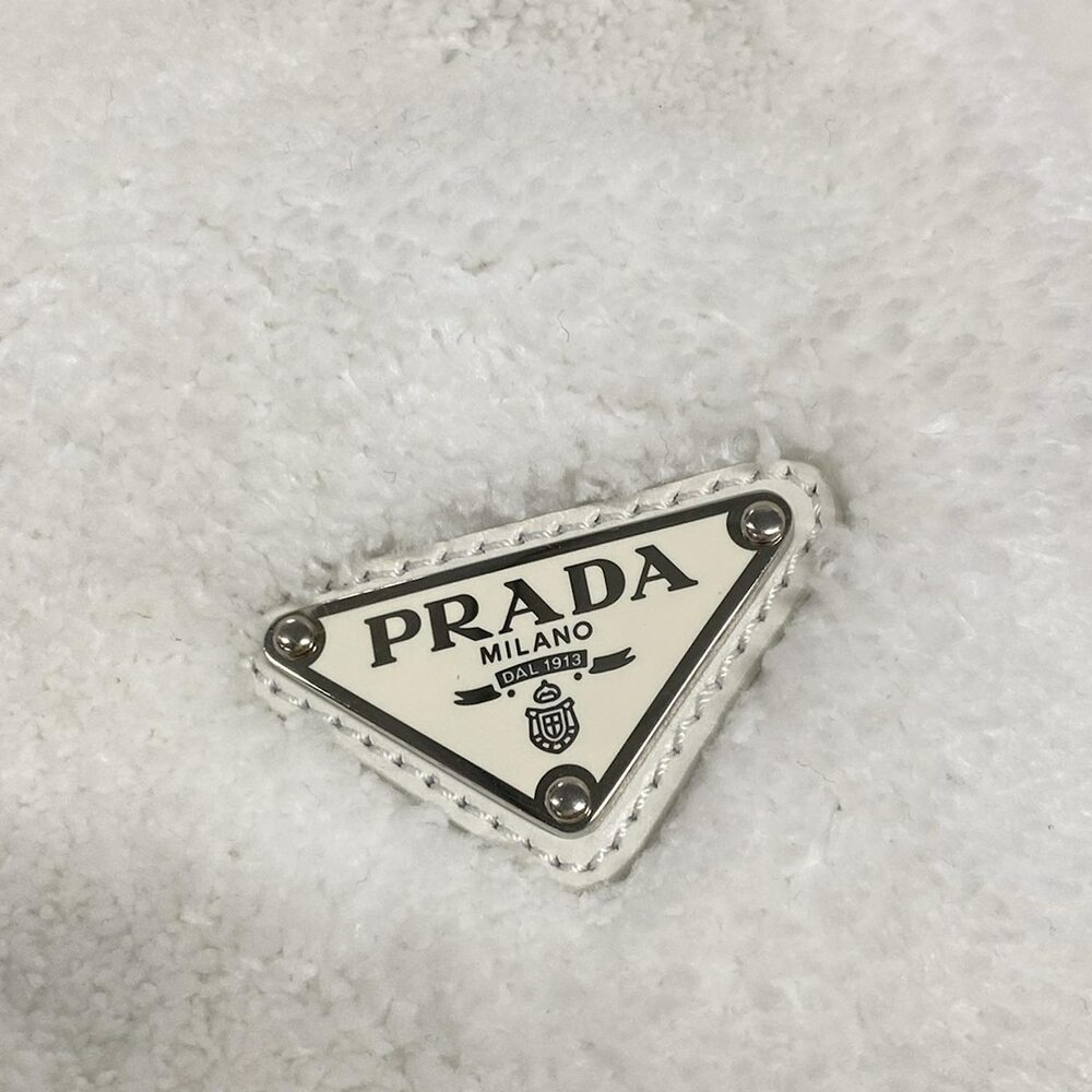 Prada Terry Tote Bag Tote Bag White Black - Picture 15 of 15